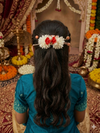 Red accented hair comb
