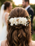 White and gold hair comb