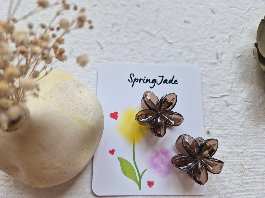 Small Glossy frangipani hairclip(Set of 2)