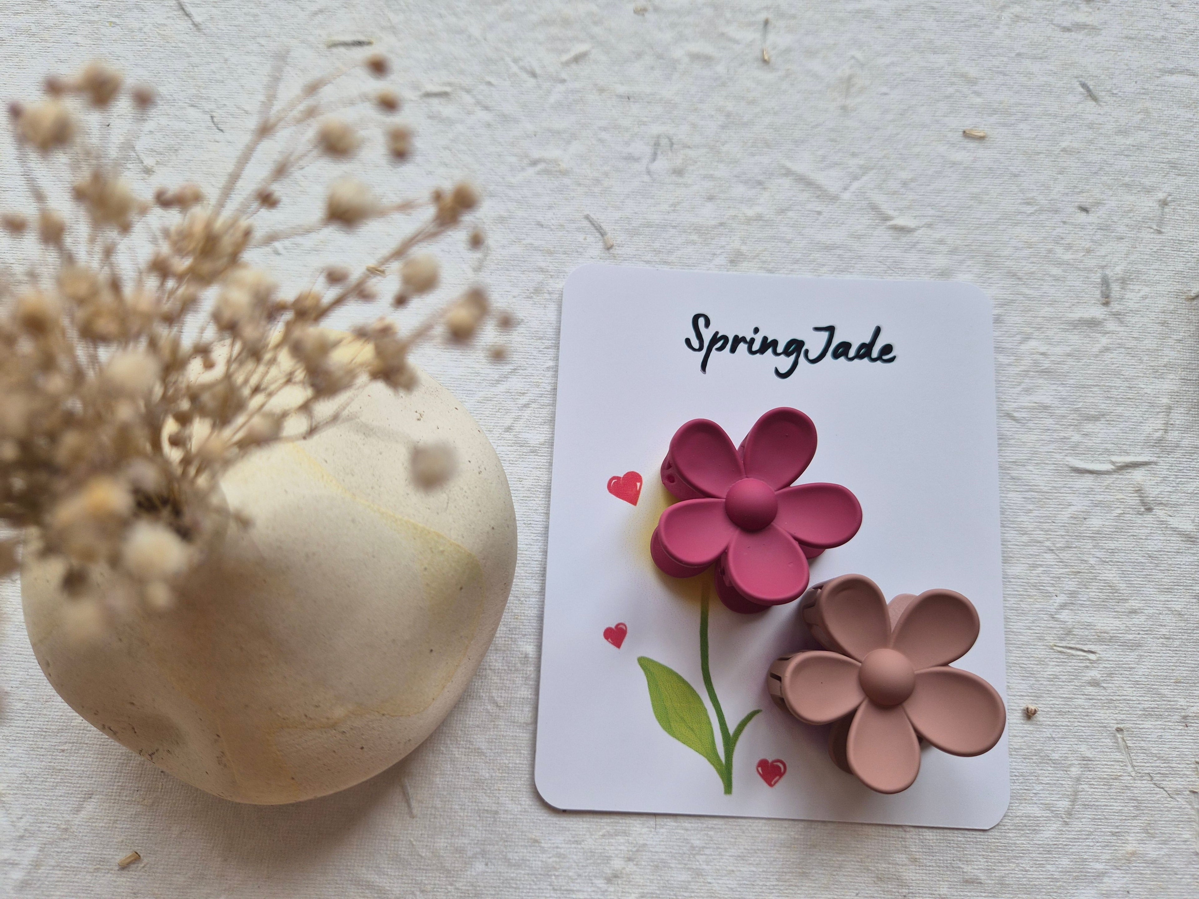 Small flower matte hairclip-Set of 2