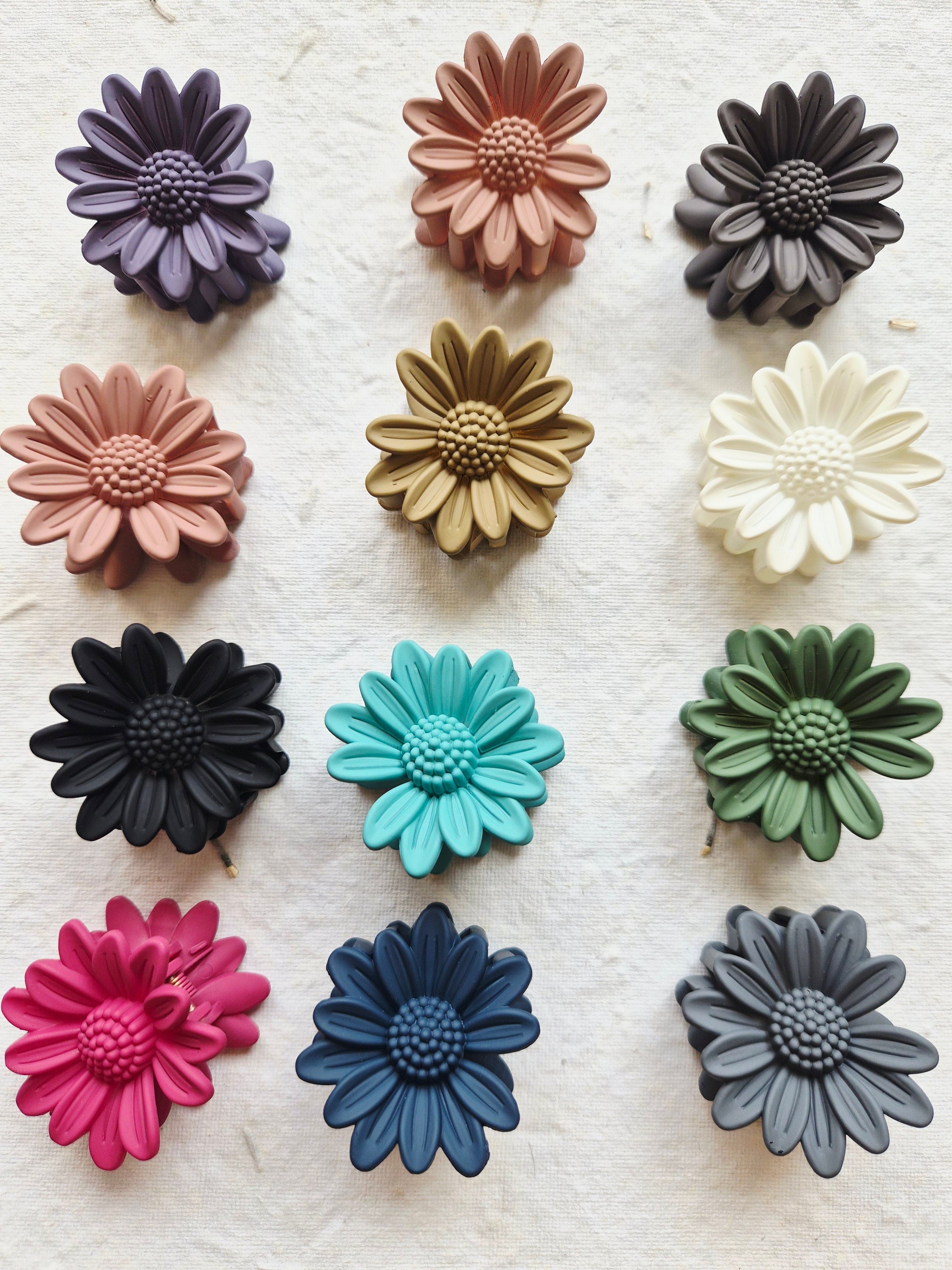 Small Sunflower clips Set of 2- matte
