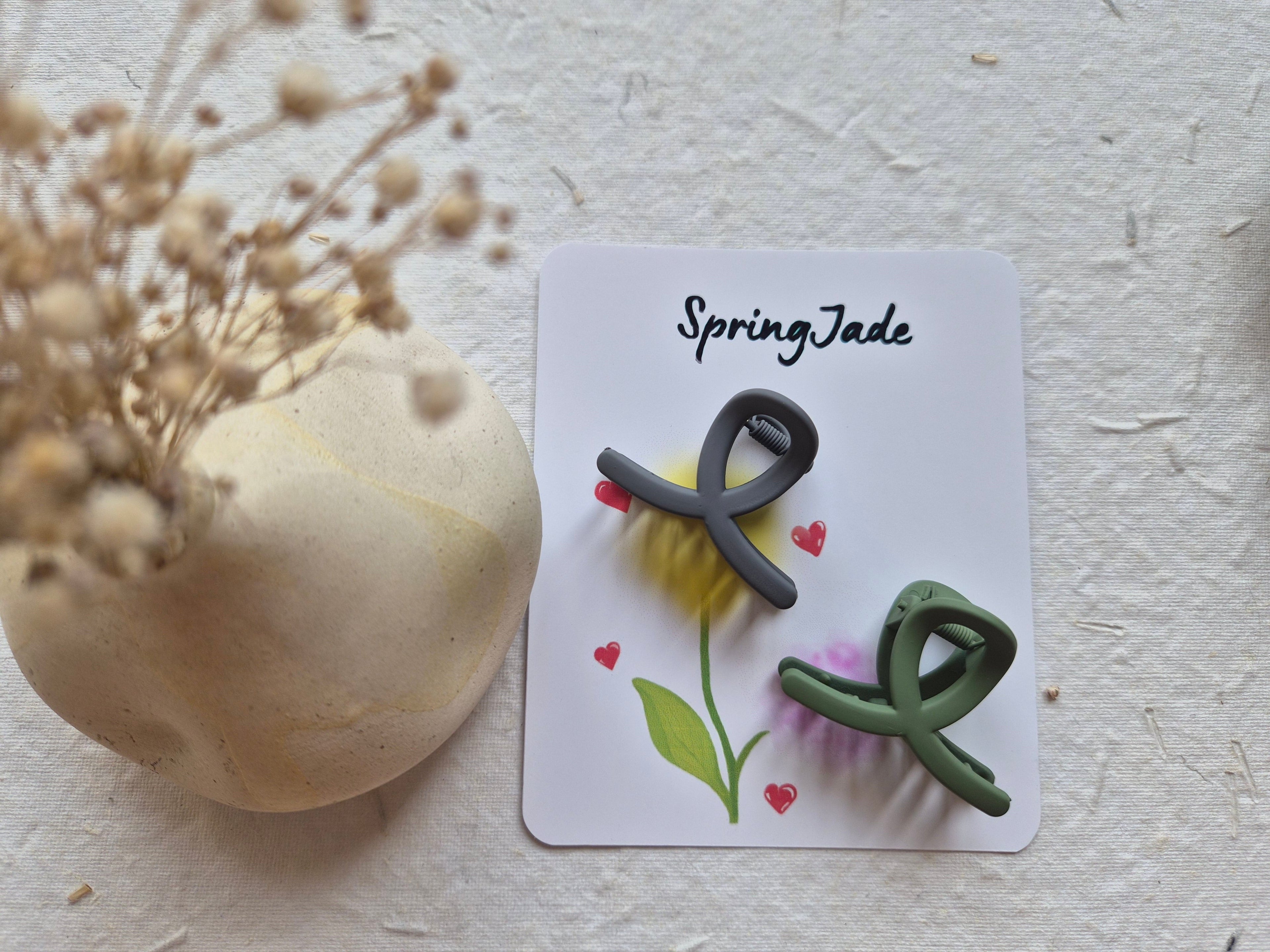 Small L matte Hair clip- Set of 2