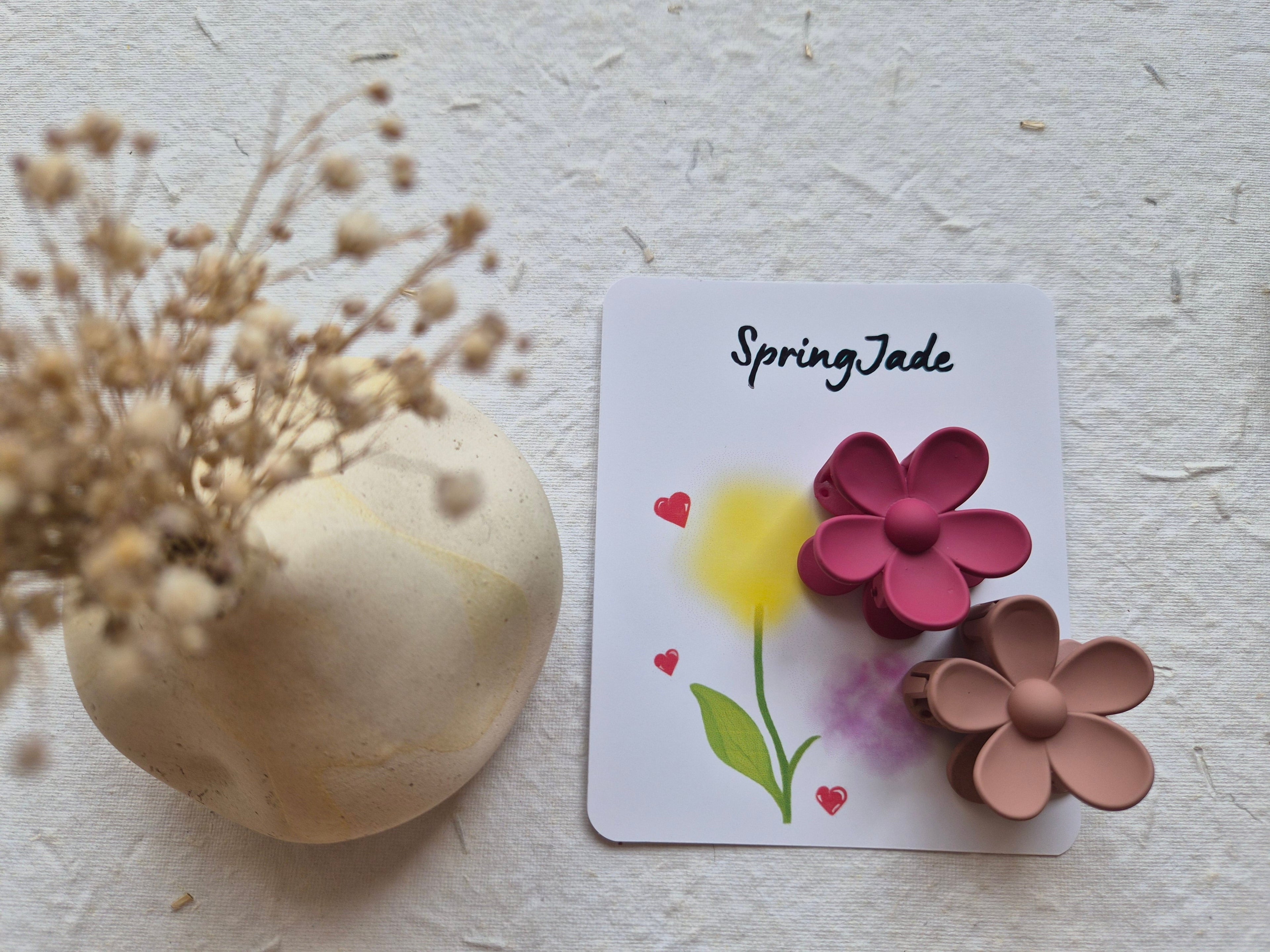Small flower matte hairclip-Set of 2